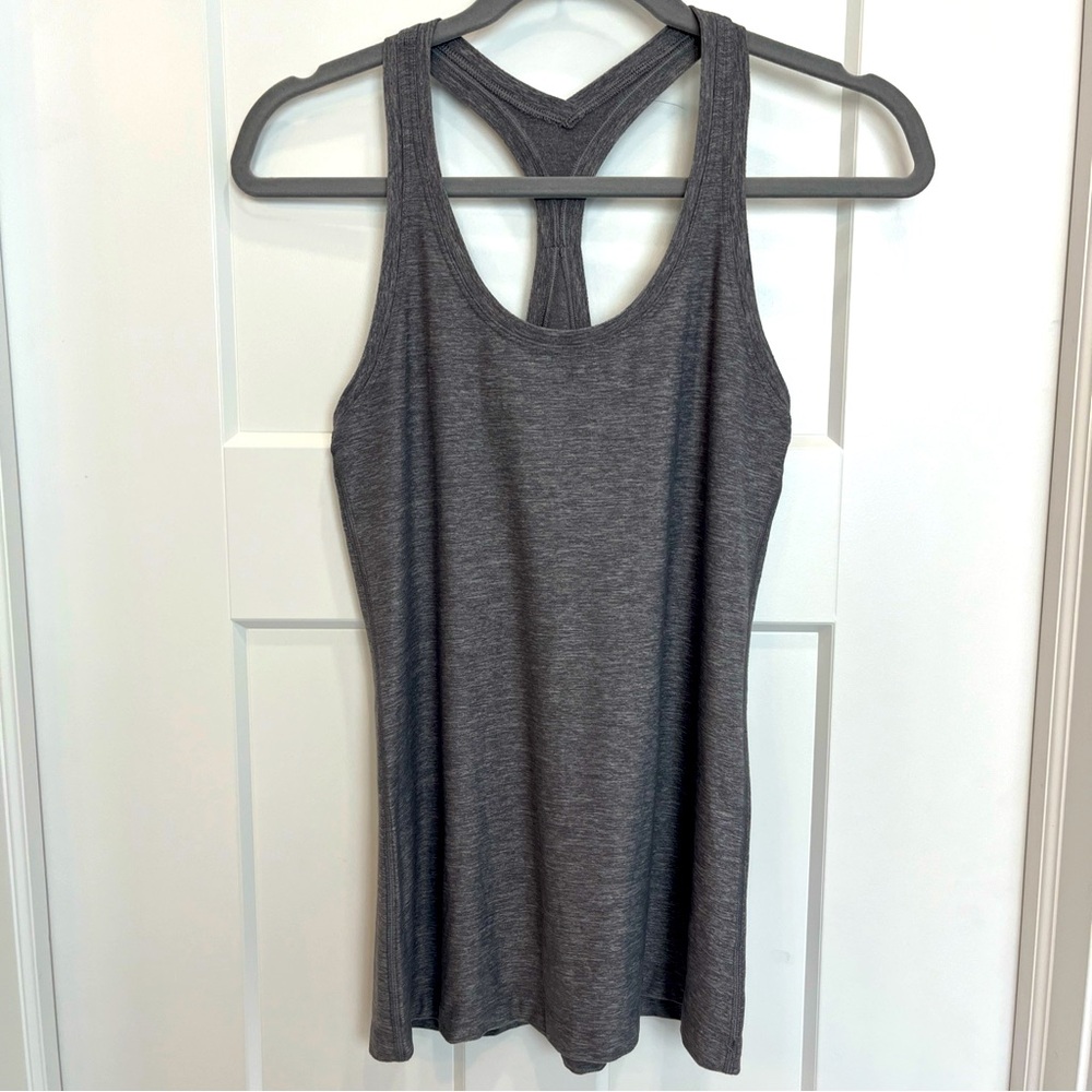 Lululemon Cool Racerback Gray Tank Top Workout Running CrossFit‎